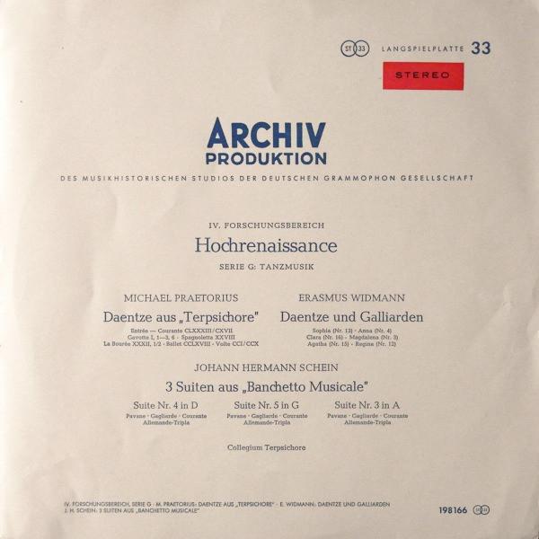 Michael Praetorius, Erasmus Widmann, Johann Hermann Schein, Collegium Terpsichore - Daentze Aus "Terpsichore" ‧ Daentze Und Galliarden ‧ 3 Suiten Aus "Banchetto Musicale"